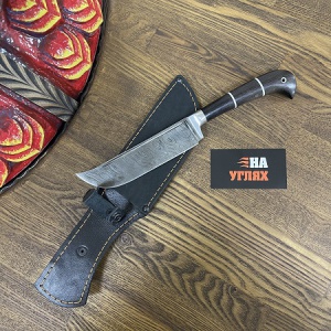 Нож Узбек-2 (дамаск, чёрный граб)