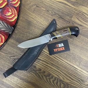 Нож Браконьер (х12МФ, рукоять наборная венге, чёрный граб, фибра)