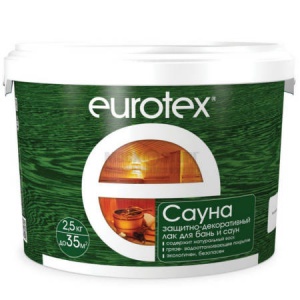 Лак для сауны бесцветный Eurotex Сауна 2,5 кг