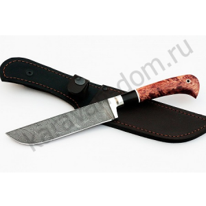 Нож Узбек (дамаск, карельская берёза)